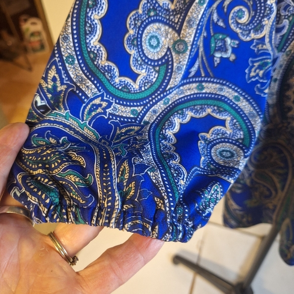 Roz & Ali Blue and Green Paisley Top Size 3X - Picture 3 of 7